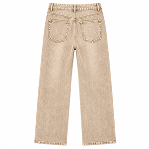 Jean décontracté en denim à jambe large pour homme, style vintage, effet usé, coupe mi-ample - Product Image 2