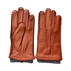 Leather <b>Gloves</b> Wrist Length <b>Wool</b> Lined Thermal Warm Winter Daily Use Plain Style - Product Image 5