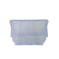 Boîte de rangement rectangulaire transparente rose en PP avec couvercle, recyclable, revêtement UV, épaisseur 2 mm, personnalisable pour usage agricole