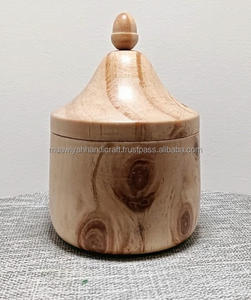 100% Pot de sel en bois de haute qualité avec couvercle Boîte de rangement d'épices de sel en bois d'acacia au design de luxe avec logo de taille personnalisée à bas prix - Product Image 5