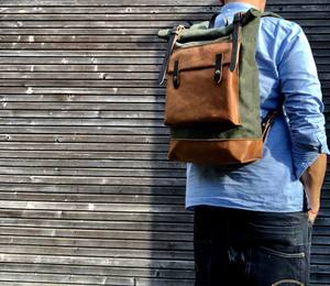 กระเป๋าเป้หนังผ้าแคนวาสเรียบง่ายสำหรับเดินทางไปโรงเรียนใส่แล็ปท็อป ขายส่ง รับทำโลโก้จากโรงงานโดยตรง LCB-0084 - Product Image 5