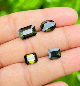 Tourmaline verte naturelle, pierres précieuses facettées, extraies de la terre, pierres en vrac pour la fabrication de bijoux, bagues, pendentifs, boucles d'oreilles, haute qualité - Product Image 1