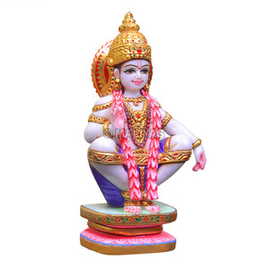Marble Ayyappa Swamy Statue - 12 Inch | Handcrafted White Marble Lord Ayyappa Murti | Premium Hindu God Idol | MALIYAS Jaipur - Product Image 3
