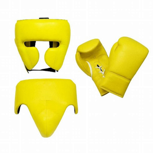 Customizable Genuine Leather Boxing Sparring Set with Adjustable Wrist Strap and Full Finger Gloves for Martial Arts <b>Training</b> - Product Image 6