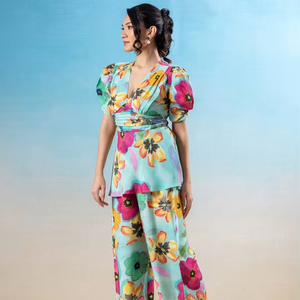 Pantalones y Vestidos Midi para Mujer, Ecológicos, Casuales, Sexys, Elegantes, para la Playa, con Pliegues, Diseño de Manga Corta, Tendencia de Verano - Product Image 1