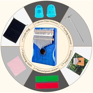 Kalimba Portatile a 17 Tasti con Custodia Protettiva Impermeabile - Regalo per Adulti, Principianti e Insegnanti - Tamburo a Mano - Product Image 2