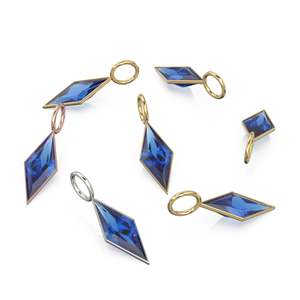 Colgante de Oro Sólido Amarillo de 18k con Zafiro de Sri Lanka en Forma de Cometa / Piedra de Nacimiento de Septiembre con Engaste / Gema Natural - Product Image 3