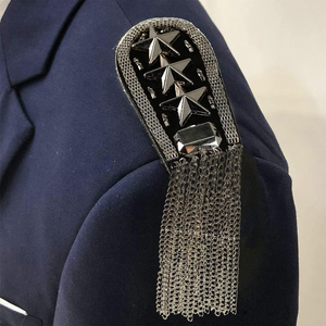 Wholesale Custom Embroidered Epaulettes Shoulder Boards with Sequin Decor Star Pattern Eco-Friendly for Uniform Ceremonial Wear - Product Image 6
