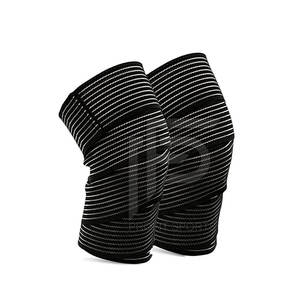 Bandes de genou élastiques robustes pour la gym, le fitness, l'entraînement et la musculation, avec logo personnalisé et conception de compression extensible - Product Image 1