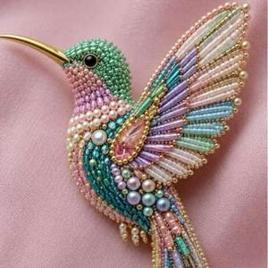 Broche Bordado a Mano con Cuentas para Mujer, Accesorios de Moda, Broche de Lujo Bordado a Mano con Cuentas y Cristal Premium - Product Image 2