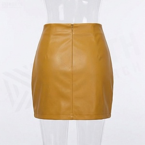Jupe mini asymétrique en similicuir taille haute pour femme, style sexy, couleur unie, toutes saisons - Product Image 2