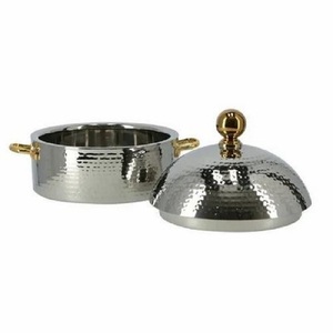 Cacerola de Metal con Acabado de Cobre Puro de Diseño Moderno con Tapa para Servir Hot Pot, Cocinar y Almacenar Alimentos - Product Image 1