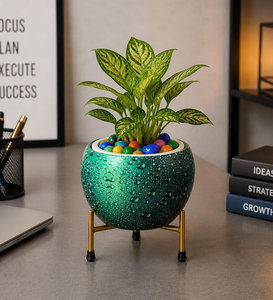 Pot de fleurs artisanal Pitalnagi Meenakari, récipient à fleurs en métal artistique traditionnel pour plantes d'intérieur et d'extérieur, décoration de la maison - Product Image 5