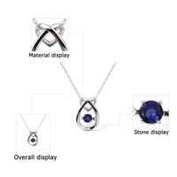 Collier en argent sterling 925 tendance pour femmes, chaîne et pendentif serti de zircon, design de haute qualité
