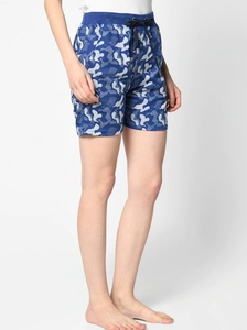 Shorts de Playa Azules Estampados para Mujer con Cordón en la Cintura, Secado Rápido, Tejido de Poliéster, Corte Casual - Product Image 5