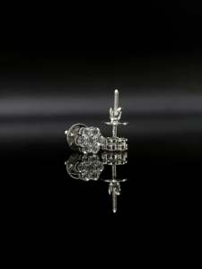 Cluster Lab Grown Diamond <b>Stud</b> Solitaire Flower Earrings D Color VVS1 10k 14k 18k Solid Gold Plated Men's Earrings Wholesale - Product Image 5