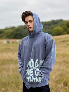 Sudadera con Capucha Oversize Vintage con Lavado Ácido, 460 GSM, Corte Regular, para Hombre y Mujer, Estilo Urbano Digital, Sudadera Casual de Invierno - Product Image 5