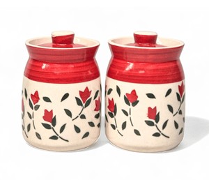 Premium Ceramic <b>Storage</b> Jar Set Airtight Lid <b>Kitchen</b> Organizer Floral Design Durable Food Safe <b>Container</b> - Product Image 1