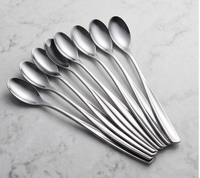 Cuillère à barre élégante finition argentée, outil à cocktail durable, idéal pour les bars à domicile, les clubs, les fêtes et la préparation de boissons professionnelles