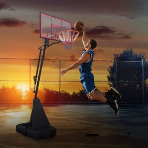 Canestro da Basket Portatile con Tabellone da 44 Pollici, Altezza Regolabile da 2,45 m a 3,05 m per Giovani, Adulti e Partite Professionali - Product Image 2