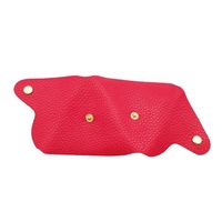 [Castello] Porte-monnaie triangulaire minimaliste en cuir de galet italien 9x9cm avec fermeture à fermoir Unisexe Logo personnalisable