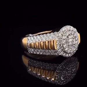 High Quality Men's 925 Sterling Silver <b>Ring</b> 14K Gold Custom VVS Moissanite <b>Pop</b> Hip Hop Style Fine Jewelry for Weddings Parties - Product Image 2