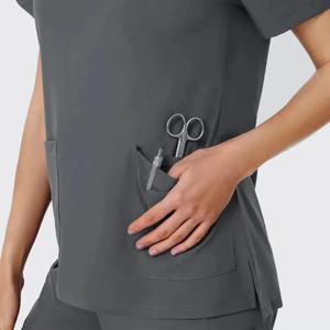 Breathable Denim 3/4/5-in-1 Medical Nursing <b>Scrub</b> Uniforms Cotton Blends Unisex Hospital Use OEM Service Wholesale - Product Image 4