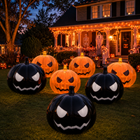 Citrouille noire gonflable géante personnalisée de 2 m, résistante aux intempéries, pour décoration d'Halloween, événements, jardins et entreprises