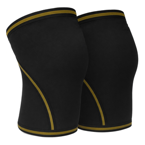 Genouillère de soutien noire à rayures bleues unisexe respirante antidérapante robuste en néoprène de 5 mm d'épaisseur - Product Image 1