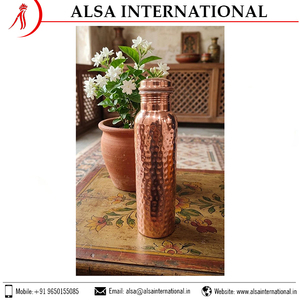Premium <b>Copper</b> Hammered Water <b>Bottle</b> with Lid 950 ML Leak Proof Ayurvedic Health Drinkware Durable & Stylish Design - Product Image 6