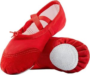 Women's Genuine Leather Ballet Flats Non-Slip Soft Sole Dance <b>Slippers</b> with Easy Drawstring for Dance Class - Product Image 1