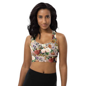 Sujetador deportivo con soporte superior para el busto y espalda cruzada para mujer, sin mangas, sin espalda, para fitness - Product Image 4