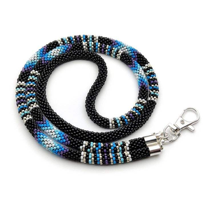 Seed Bead <b>Lanyard</b>-Customizable Portable Events Keychains ID Card Holder DIY Beading Patterns Promotional Craft - Product Image 1