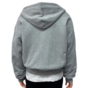 Vente en gros Sweat à capuche zippé pour homme, style urbain, épais, coupe oversize et carrée, double couche, réversible à carreaux - Product Image 5