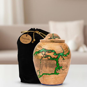Eco Friendly Wooden Memorial Urn for Human Ashes Luxury Handmade Wooden Urn for Ashes by AYAANS - Product Image 1