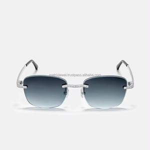 Hip Hop rapero joyería lujo Vvs Moissanite diamante Iced Out gafas de sol disponibles a precio mayorista para la exportación de la India - Product Image 1