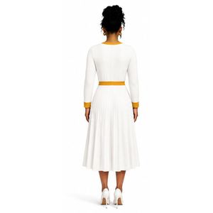 Ladies Button Front Midi <b>Dress</b> Classic <b>Long</b> Sleeve Casual Elegant Fashion <b>Dress</b> Stylish Everyday Outfit Custom Wholesale Apparel - Product Image 2