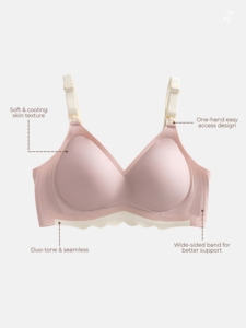 Bmama Ultra Cooling Seamless <b>Nursing</b> Bra Wireless Maternity Breastfeeding Bra Duo-Tone Non-Removable <b>Pad</b> B-C Cup OEM Wholesale - Product Image 5