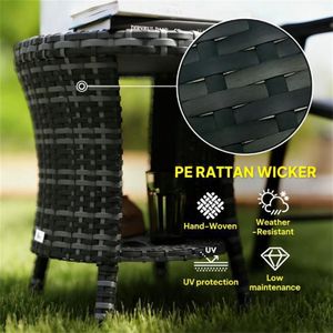 Tavolino da Caffè Grigio per Esterni, Tavolo Laterale da Giardino/Terrazzo (Solo Tavolo) - Product Image 4