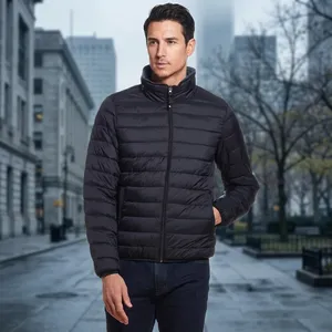 Outdoor Sporty Zipper Puffer Cold Resistant Men'<b>s</b> Winter Ultralight Warm Regular Down <b>Jacket</b> - Product Image 4