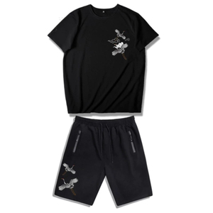 Conjunto de Pantalones Cortos Cargo y Camiseta de 2 Piezas para Hombre, Personalizado, de Alta Calidad, Cintura Elástica, Transpirable, Impermeable, Ropa Deportiva Informal - Product Image 1