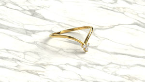 Luxury 18K Gold Round Diamond <b>Ring</b> Curved Wishbone Band Three Stone Trilogy Band <b>Stacking</b> <b>Ring</b> Jewelry Gift Fine Jewelry Women - Product Image 3