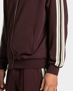New Trendy Design Custom Merlot <b>Zip</b> Jacket & <b>Trouser</b> With Stripes 2 Pieces Men's Tracksuit Breathable Streetwear Men Sweatsuits - Product Image 6