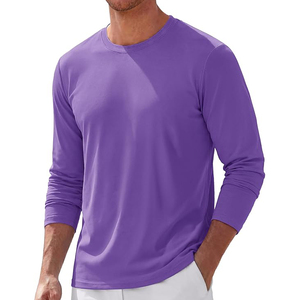 Chemises à manches longues unies OEM en gros, chemises décontractées à manches longues, t-shirts à manches longues personnalisés pour hommes - Product Image 2