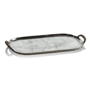 Oval Shape Decorative Metal <b>Trays</b> With Handles American Style Serving <b>Tray</b> For Parties Table Accessories Luxury <b>Trays</b> Home Decor - Product Image 1