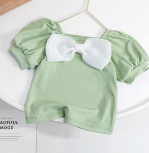 T-shirt pour filles d'automne, style vintage, manches courtes, manches régulières, polyester/coton respirant et écologique pour enfants - Product Image 3