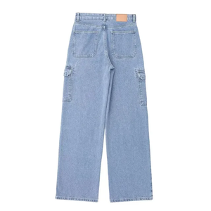 Pantalones Vaqueros Anchos de Mezclilla Azul Claro para Hombre, Estilo Baggy, Desgastados, de Corte Holgado - Product Image 2