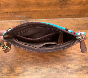 กระเป๋าคลัทช์หนังสไตล์ตะวันตก aztec สีน้ำตาลวินเทจกระเป๋าเครื่องมือหนังแท้ที่เป็นเอกลักษณ์ของ Aztec - Product Image 6