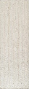 Handwoven White Jute Runner <b>Rug</b> Braided Natural Fiber Carpet <b>Boho</b> Farmhouse Hallway Floor Mat - Product Image 3