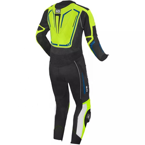 Men's Leather Motorcycle Racing Suit One Piece Black Red White <b>Green</b> Windproof Gear - Product Image 6